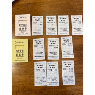 ケイハンヒャッカテン(京阪百貨店)の京阪電車　株主優待乗車券　10枚(鉄道乗車券)