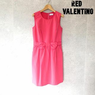 美品 RED VALENTINO サテン リボン ノースリーブ ワンピース