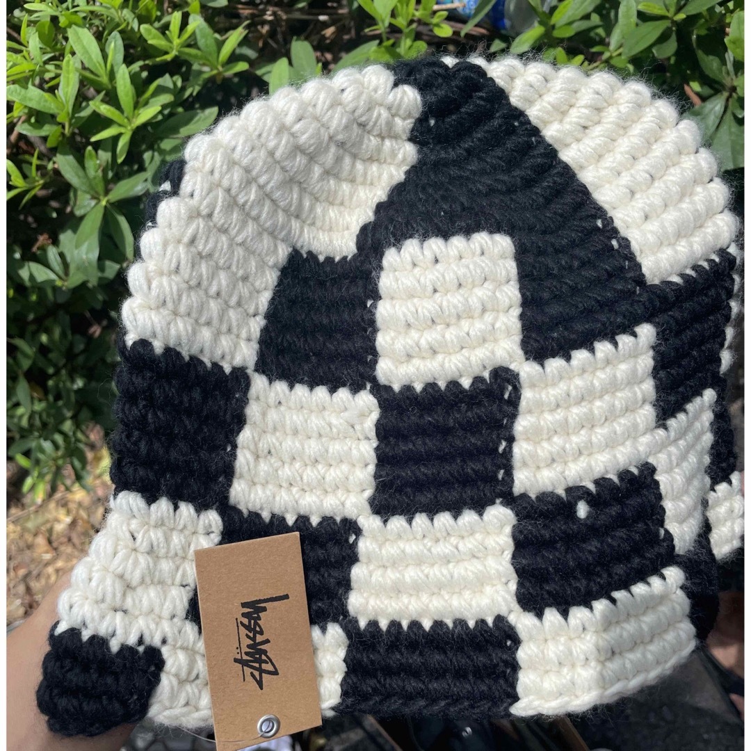 STUSSY   STUSSY BUCKET HAT CHECKER KNITの通販 by loco