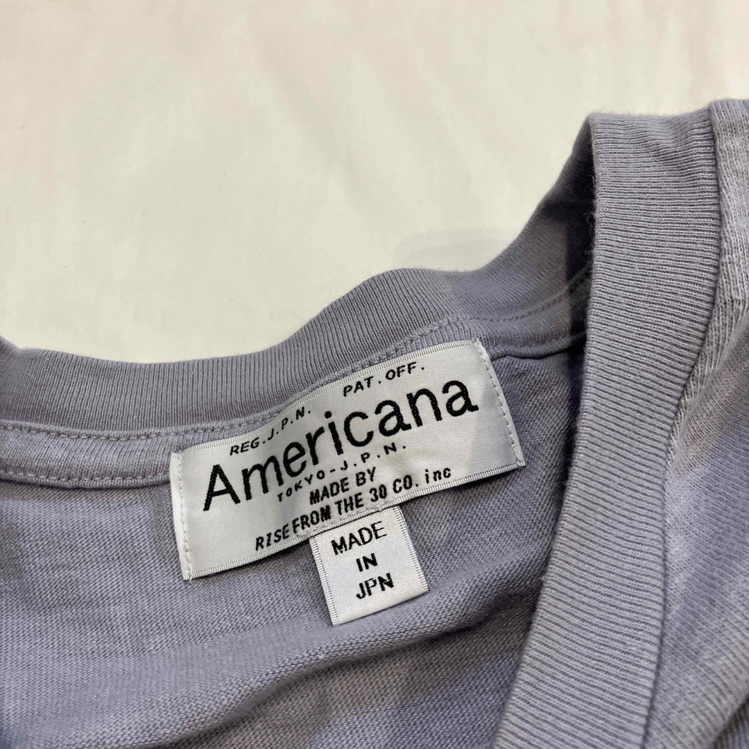 AMERICANA(アメリカーナ)のAmericana アメリカーナ　ロゴ　プリント　Tシャツ　パープル　ライラック レディースのトップス(Tシャツ(半袖/袖なし))の商品写真