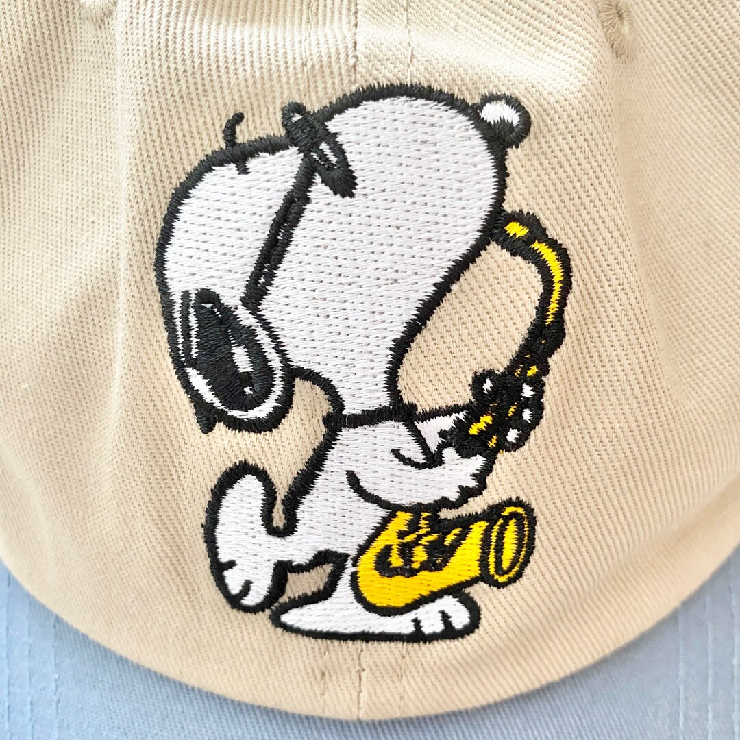 SNOOPY(スヌーピー)のバター グッズ × ピーナッツ スヌーピー キャップ 帽子 ブルー × ベージュ メンズの帽子(キャップ)の商品写真