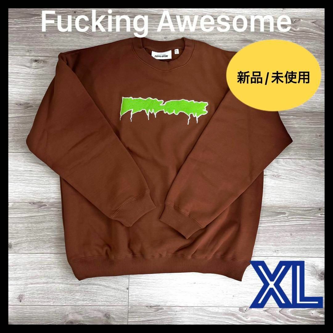 【人気Lサイズ】FUCKING AWESOME ワンポイントロゴ スウェット 黒