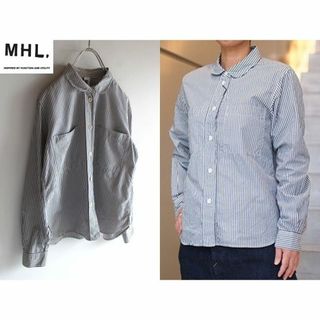 エムエイチエル(MHL.)のMHL. BASIC STRIPE 丸襟シャツ 0 マーガレットハウエル(シャツ/ブラウス(長袖/七分))