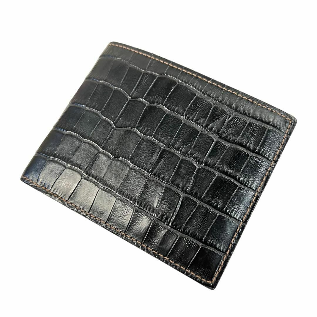 新品◇ALDEN代理店】KTルイストン クロコ型押し 二つ折り財布 純 新品◇ALDEN代理店】KTルイストン クロコ型押し 二つ折り財布 純