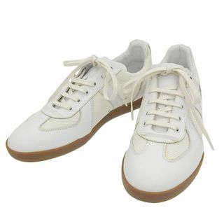 クリスチャンディオール(Christian Dior)の美品 ディオール Christian Dior レザー キャンバス スニーカー メンズ ホワイト size42 Y01534(スニーカー)