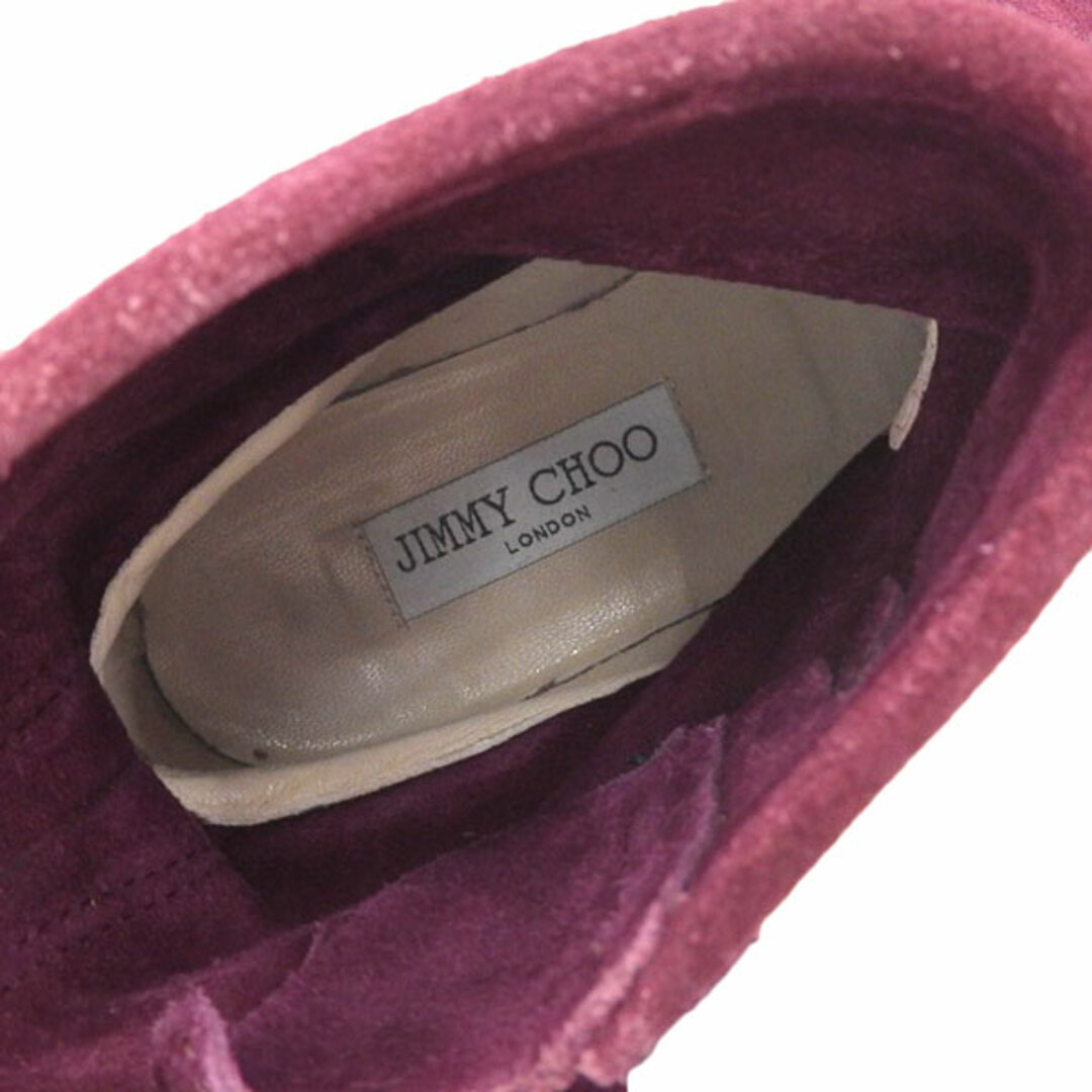 ジミーチュウ JIMMY CHOO スエード エンジニアブーツ ワインレッド ゴールド金具 size36 Y01602 7