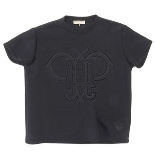 エミリオプッチ(EMILIO PUCCI)の美品 エミリオプッチ Emilio Pucci カットワーク ロゴ Tシャツ 黒 sizeS Y01666(Tシャツ(半袖/袖なし))