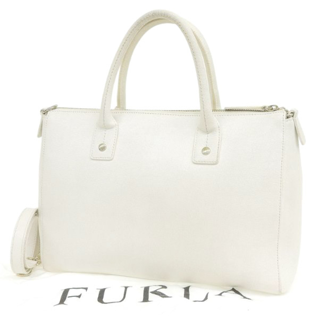 Furla(フルラ)のフルラ FURLA レザー 2WAY ハンド バッグ 白 ホワイト ゴールド金具 Y01690 レディースのバッグ(その他)の商品写真