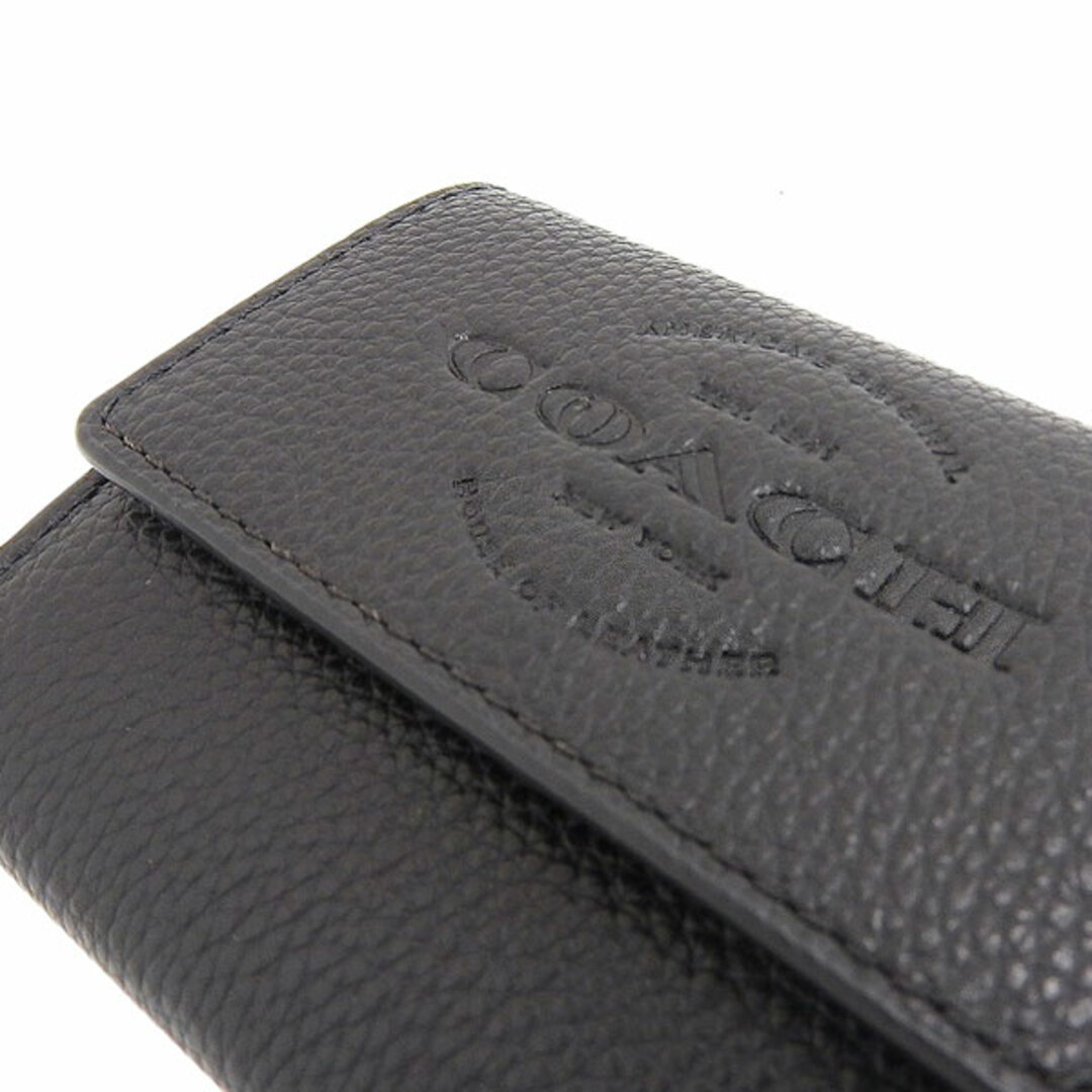 美品 COACH コーチ ブラック 黒 レザー カードケース コインケース