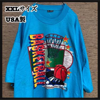 【USA製】半袖Tシャツ　バスケ　バッシュ　シングルステッチ　ビンテージ42(Tシャツ/カットソー(半袖/袖なし))