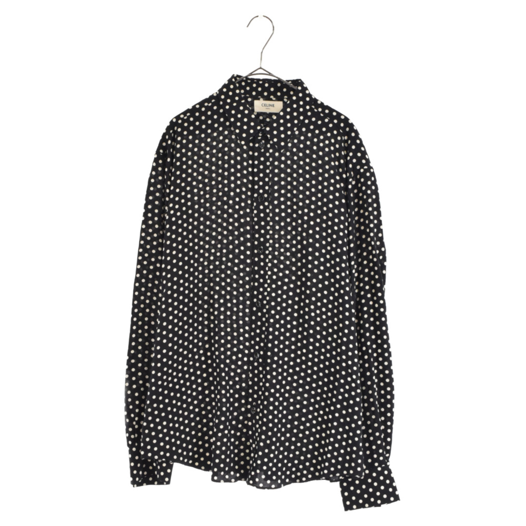 CELINE セリーヌ CLASSIC SHIRT IN DOT PRINTED VISCOSE ポルカドット クラシック ビスコース長袖シャツ 2C154625F ブラック