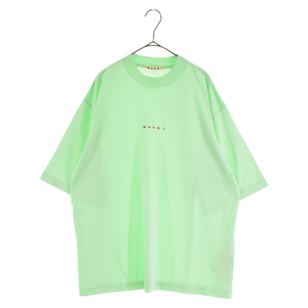 MARNI マルニ クルーネック ミニロゴ半袖Tシャツカットソー HUMU0223P1 USCS87 グリーン595センチ肩幅