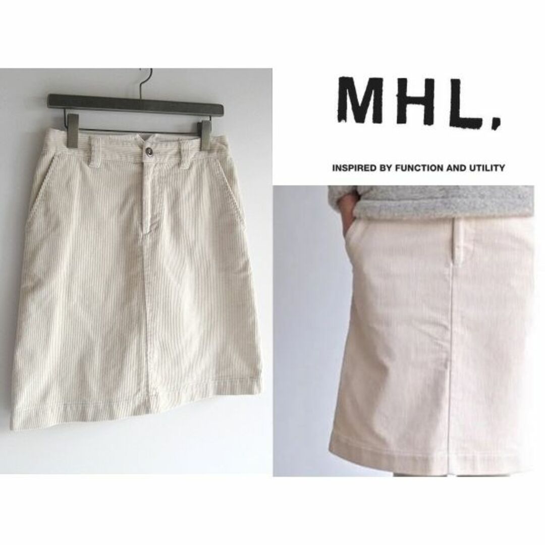 美品 MHL マーガレットハウエル 太畝コーデュロイ スカート 2 日本製