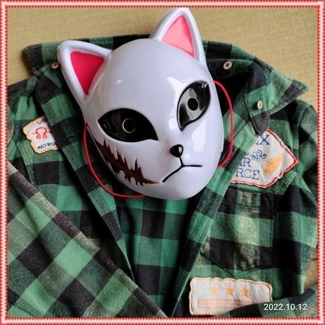 面白い♡狐のお面セット♪ ハロウィン仮装パーティーに♪厄除の面 色付き 可愛い