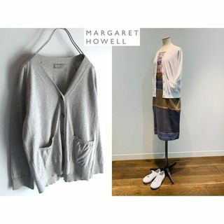 マーガレットハウエル(MARGARET HOWELL)の美品 マーガレットハウエル SUPERFINE COTTON カーディガン(カーディガン)