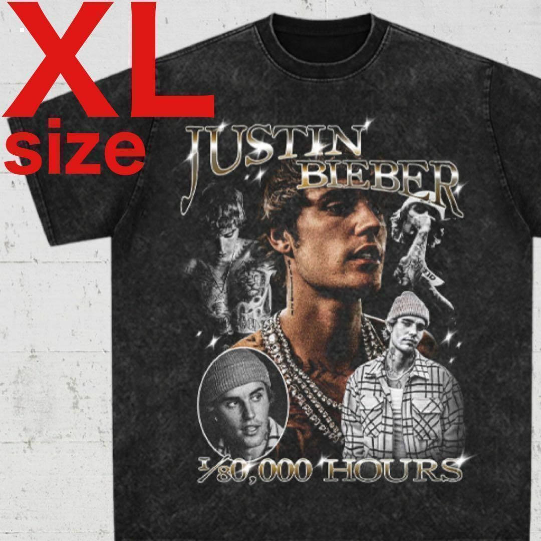 ジャスティンビーバー　Justin Bieber　ラップTシャツ　ブラック　XL