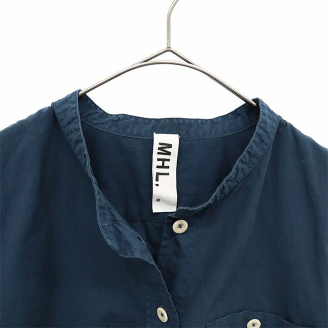 MHL. - エムエイチエル バンドカラー 半袖 シャツ 3 ネイビー MHL ...