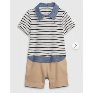 ベビーギャップ(babyGAP)のbabyGAP 70cm ボーダーショートオール(ロンパース)