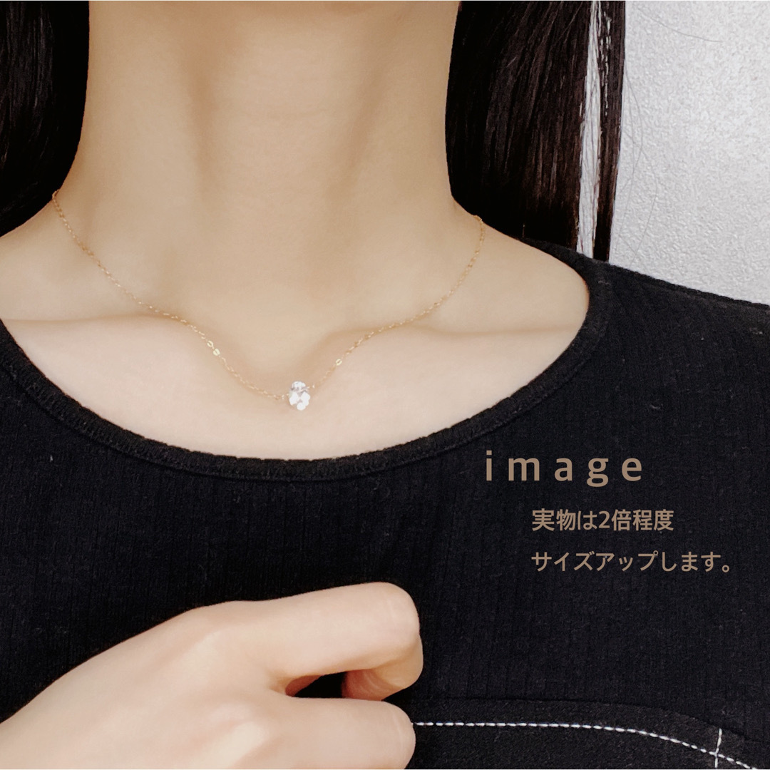 14Kgf／K14gf 水晶(クリスタル)一粒ネックレス／大粒 一粒ネックレス レディースのアクセサリー(ネックレス)の商品写真