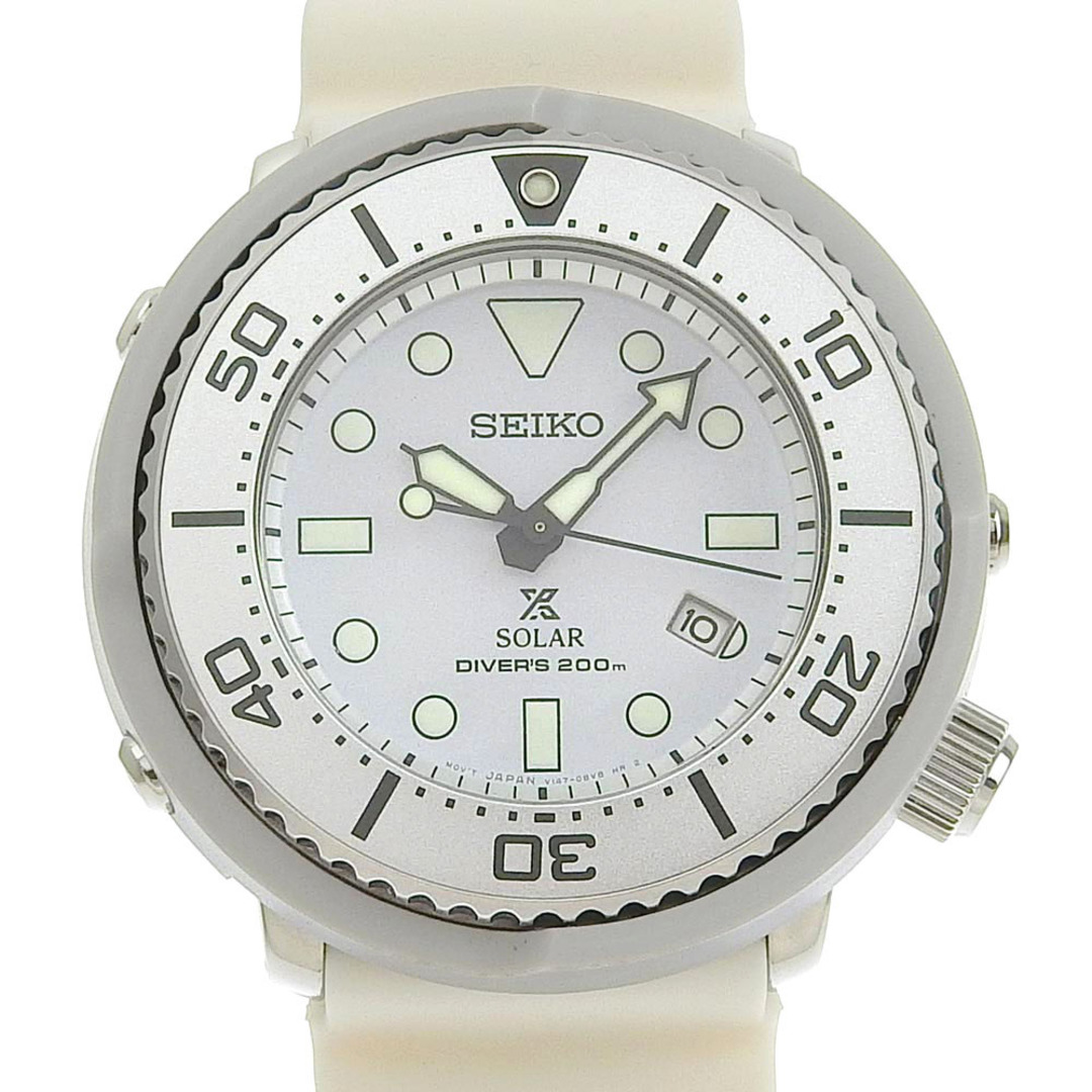 【SEIKO】セイコー プロスペックス ダイバースキューバ  V147-0BP0 SBDN051 ステンレススチール×ラバー×プラスチック 白 ソーラー時計 メンズ 白文字盤 腕時計