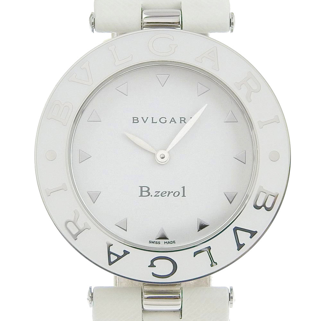 【BVLGARI】ブルガリ B-zero1 ビーゼロワン BZ35S ステンレススチール×レザー 白 クオーツ アナログ表示 ボーイズ 白文字盤 腕時計のサムネイル