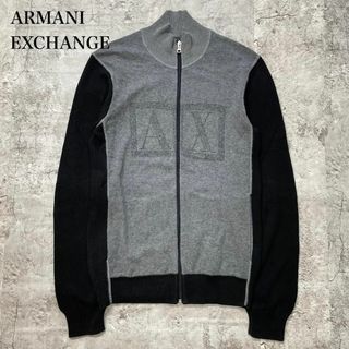 アルマーニエクスチェンジ(ARMANI EXCHANGE)のアルマーニエクスチェンジ【S】ジップアップトレーナー 切替えデザイン A/Xロゴ(スウェット)