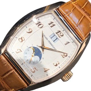 ジラール・ペルゴ GIRARD PERREGAUX リシュビル　グランドデイト　ムーンフェイズ 27600-52-121 K18ピンクゴールド クロコバンド 自動巻き メンズ 腕時計(その他)