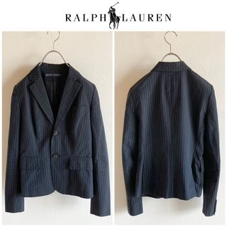 ラルフローレン(Ralph Lauren)のラルフローレン ストライプ コットン テーラードジャケット ブレザー 紺ブレ(テーラードジャケット)