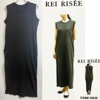 コストコ(コストコ)の新品 L ★ コストコ REI RISEE コットン ロングワンピース ブラック(ロングワンピース/マキシワンピース)