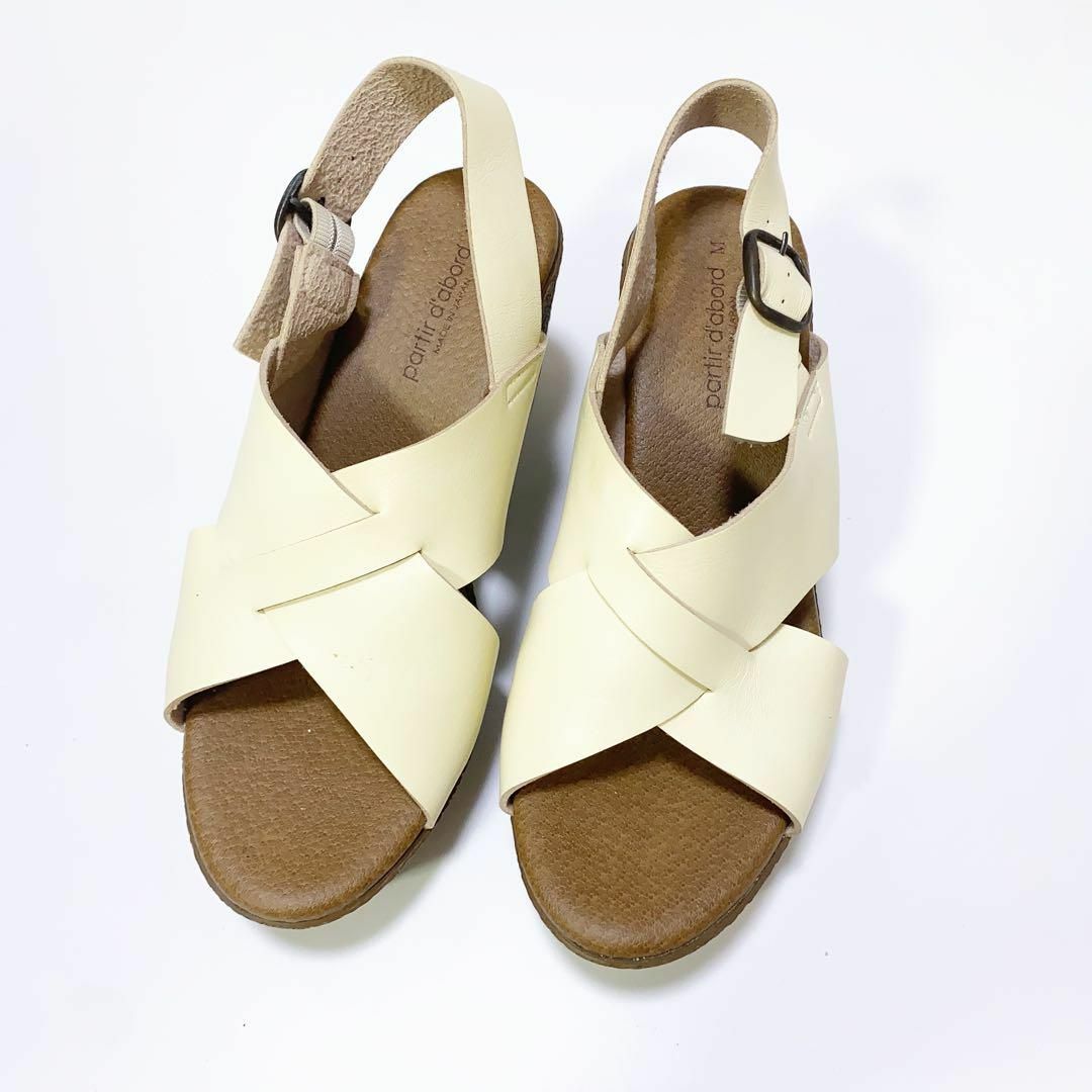 厚底サボサンダルベルト低反発ホワイトブラウンヒールコンフォートM レディースの靴/シューズ(サンダル)の商品写真