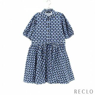 ケイトスペードニューヨーク(kate spade new york)のPatio Tile Shirtdress シャツワンピース 総柄 ホワイト ネイビー マルチカラー(その他)