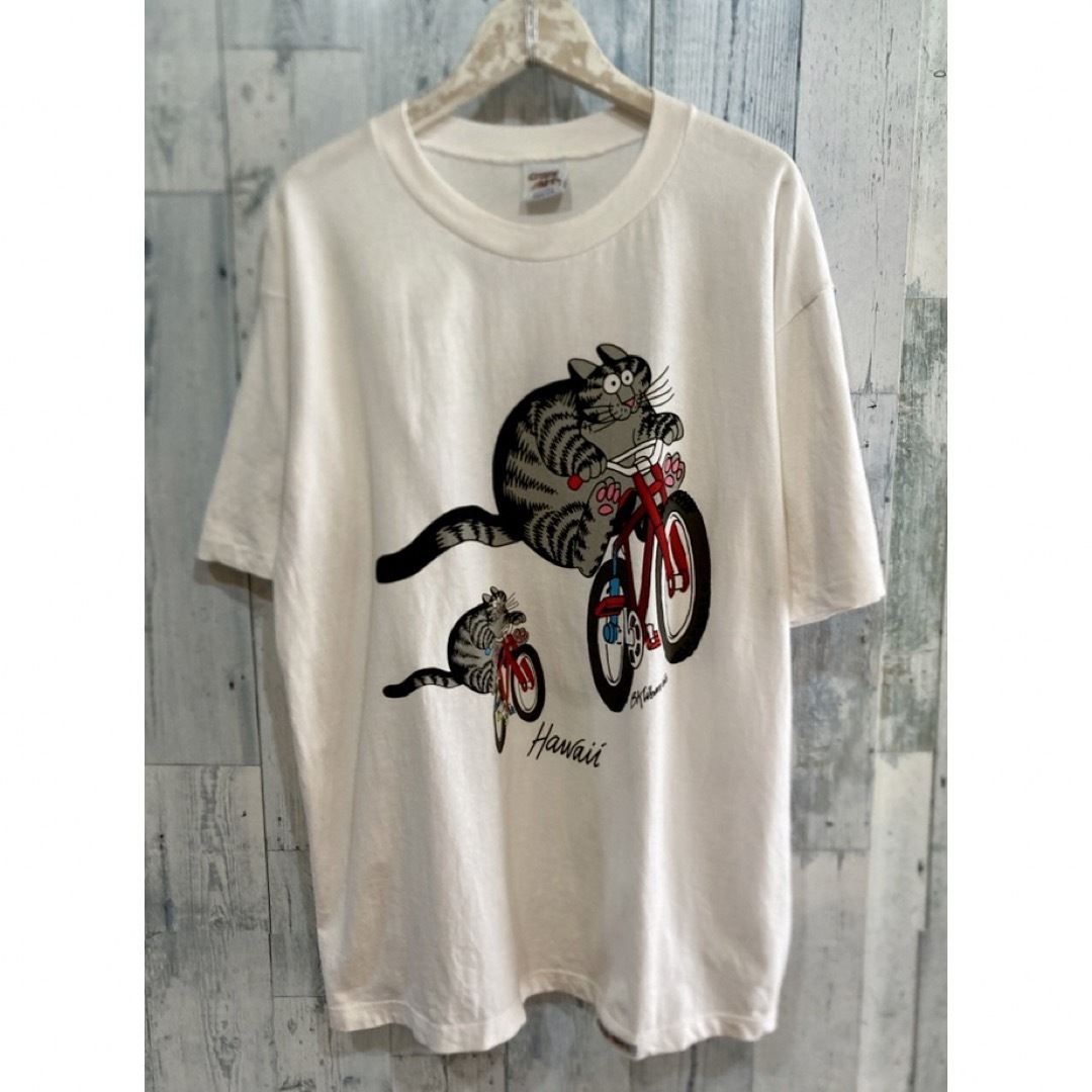 美品 90s クリバンキャット 自転車Tシャツ M クレイジーシャツ