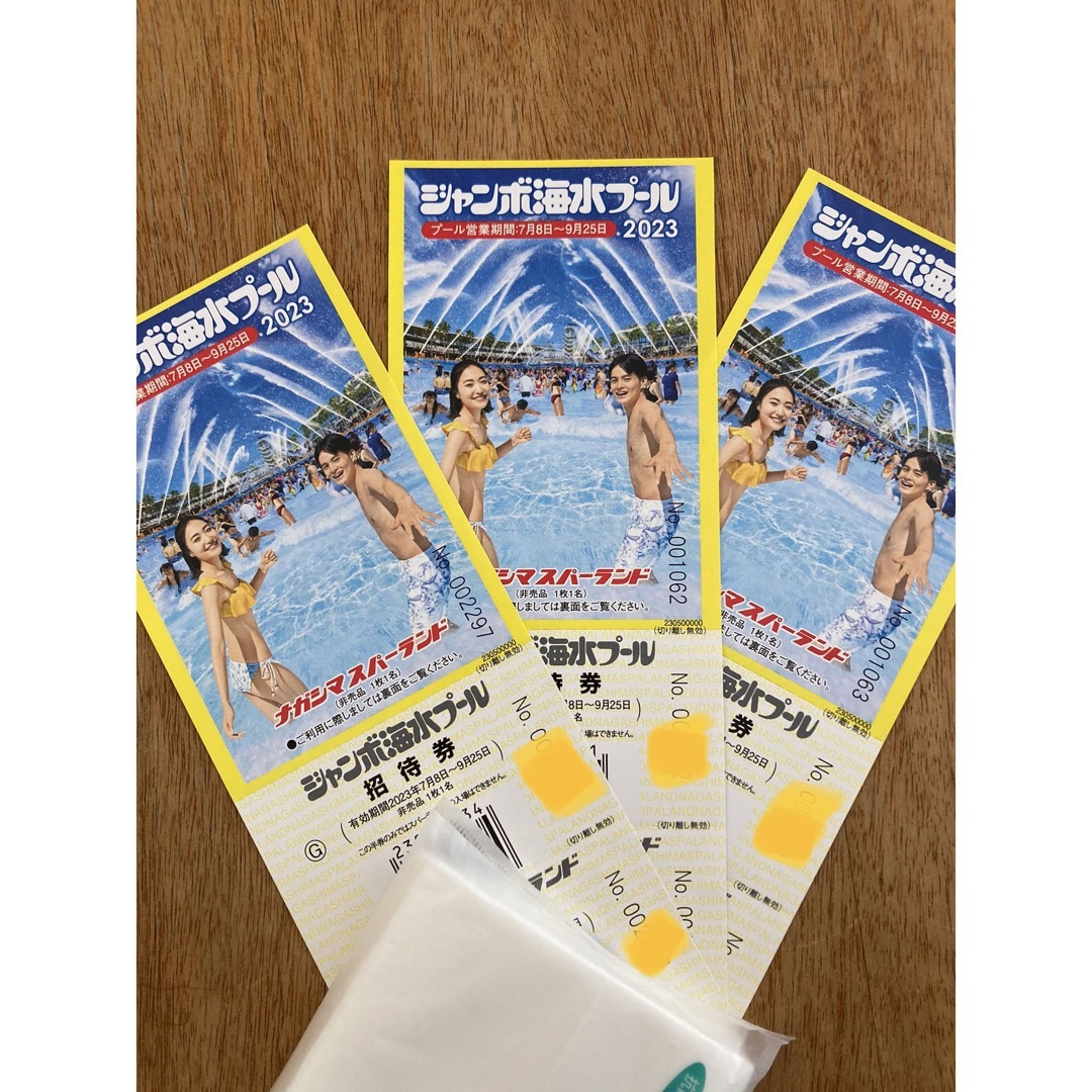 ナガシマジャンボ海水プール3枚 チケットの施設利用券(プール)の商品写真