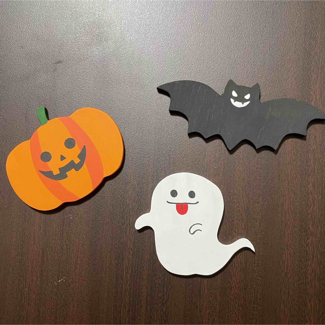 ハロウィン用白木　3点セット　ハンドメイド　トールペイント♪