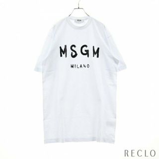 エムエスジイエム(MSGM)の Tシャツ ワンピース 半袖 ロゴ ホワイト ブラック(その他)