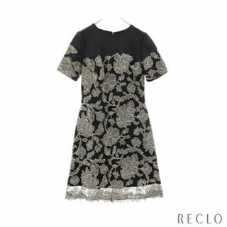 タダシショウジ(TADASHI SHOJI)のSABI DRESS ドレスワンピース フラワーレース ブラック ゴールド(その他)