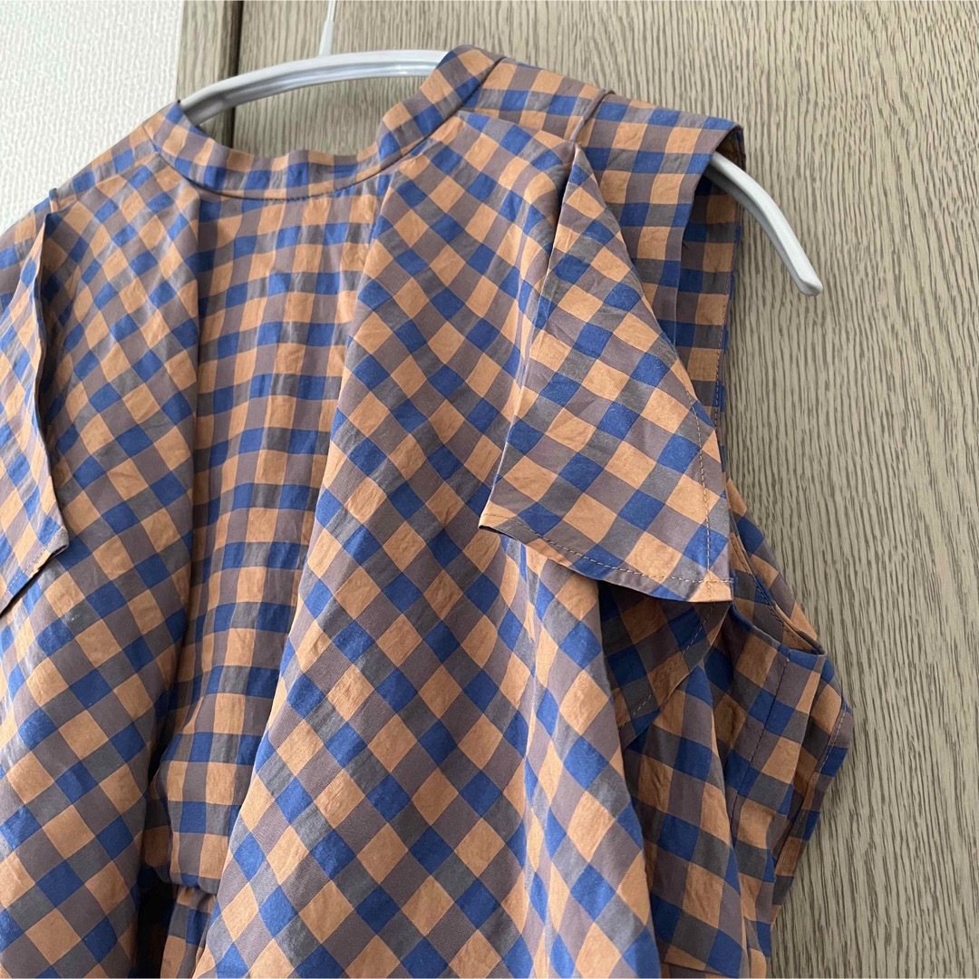 CLANE(クラネ)のクラネ GINGHAM CHECK HANDKERCHIEF ONE PIECE レディースのワンピース(ロングワンピース/マキシワンピース)の商品写真