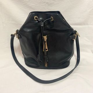 ザラ(ZARA)のZARA BASIC ザラベーシック バケツ型ショルダーバッグ ブラック 黒(ショルダーバッグ)