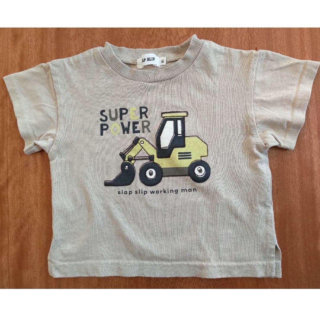 SLAP SLIP(スラップスリップ)の80センチ　乗り物　Tシャツ　男の子　まとめ売り　パトカー　消防車　ホイールロー キッズ/ベビー/マタニティのベビー服(~85cm)(Ｔシャツ)の商品写真