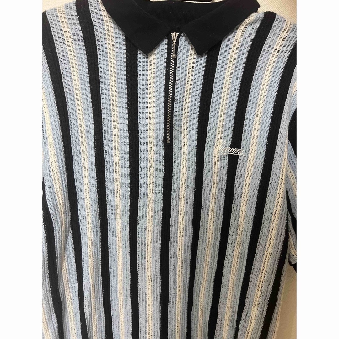 Supreme Open Knit Stripe Zip Polo 22ss