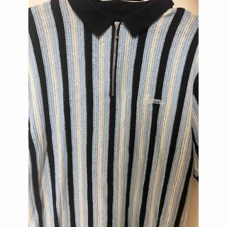 シュプリーム(Supreme)のSupreme Open Knit Stripe Zip Polo 22ss(ポロシャツ)