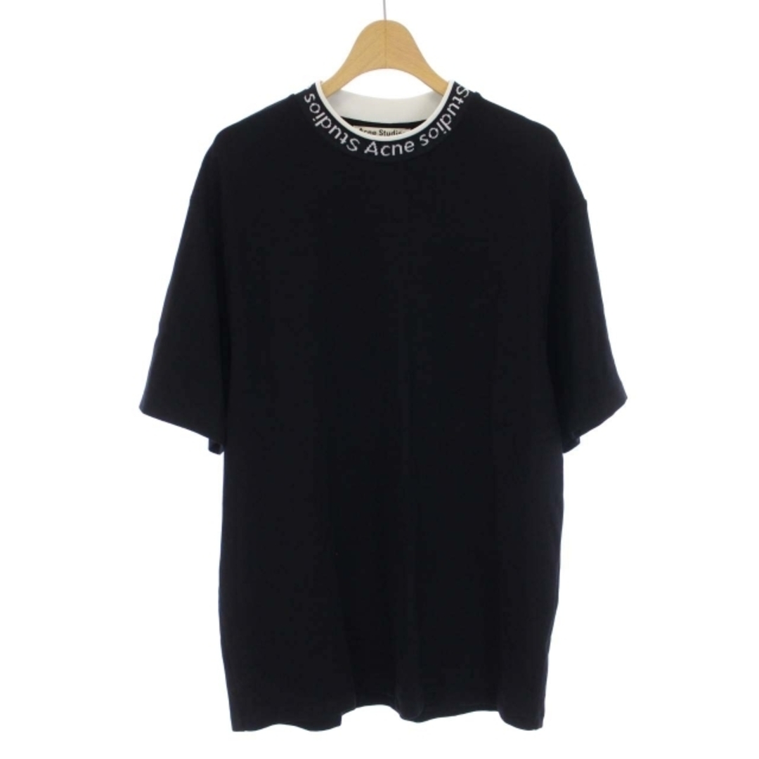 Acne Studios NAVID Tシャツ ハイネック 半袖 ロゴ S 黒