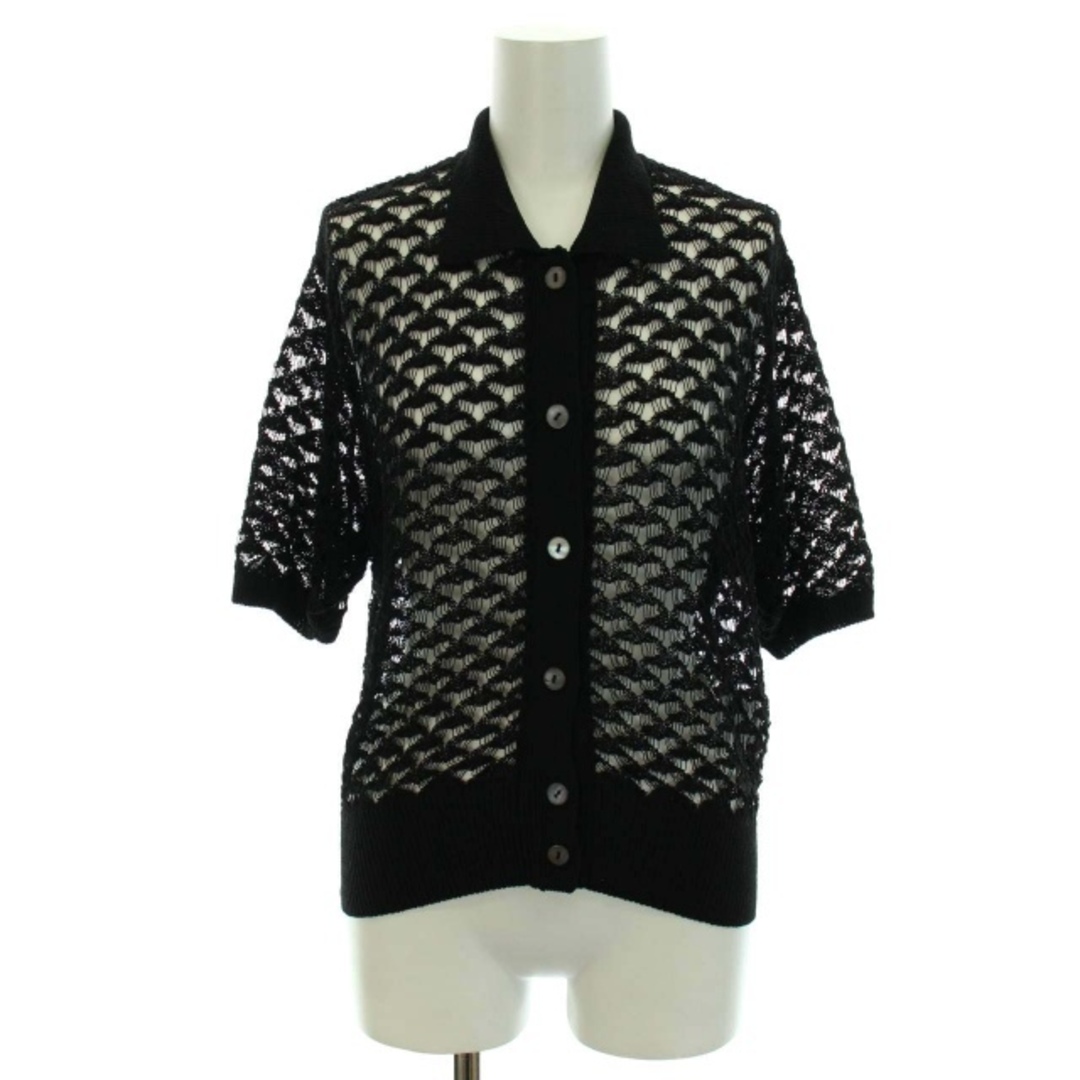H COTTON NYLON CORD COLLAER KNIT カーディガン-