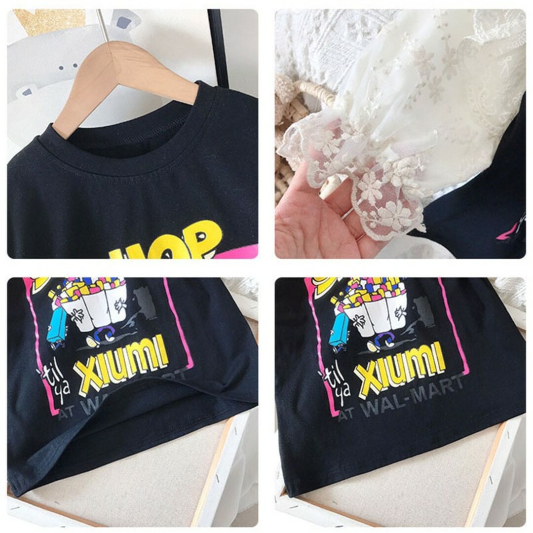 花柄レースtシャツ キッズ/ベビー/マタニティのキッズ服女の子用(90cm~)(Tシャツ/カットソー)の商品写真