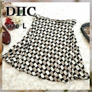 ディーエイチシー(DHC)のDHC【L】ひざ丈　スカート　総柄(ひざ丈スカート)