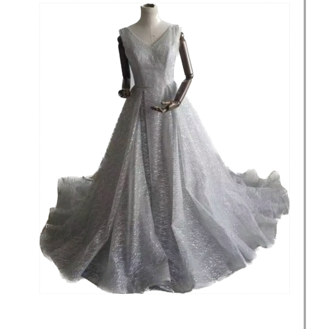 ラザロ風　グリッタードレス(水色)※パニエ付 レディースのフォーマル/ドレス(ウェディングドレス)の商品写真