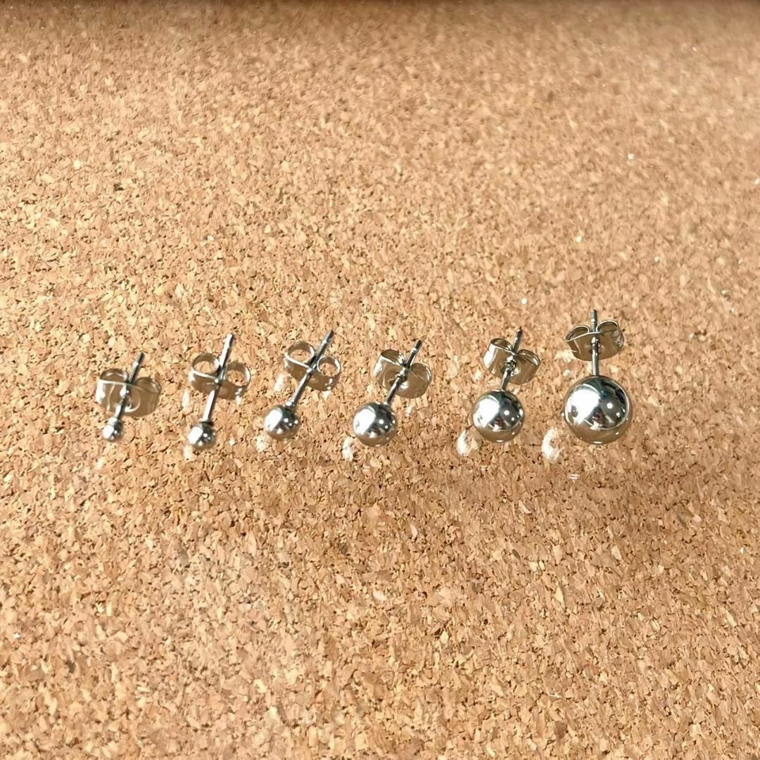 アレルギー対応！ステンレス製　シャカ玉ボールピアス　4mm