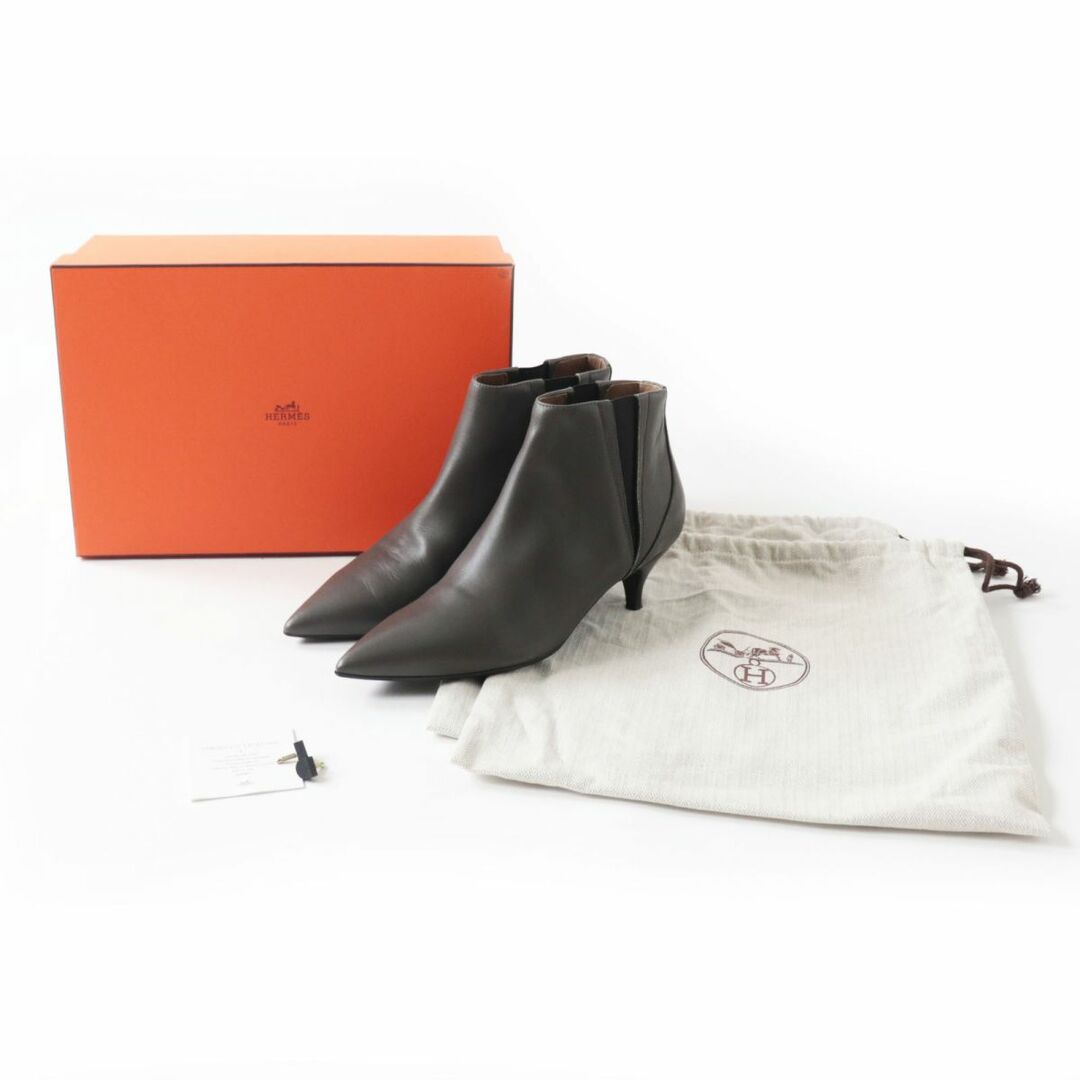 Hermes - 美品◎伊製 HERMES エルメス サイドゴア ポインテッドトゥ
