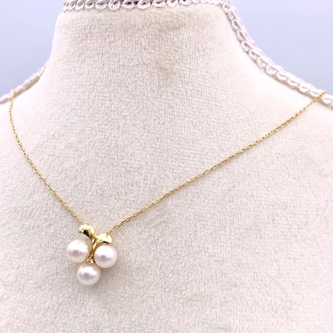 ✴︎極美品　MIKIMOTO ミキモト K18 アコヤパール ダイヤ ネックレス