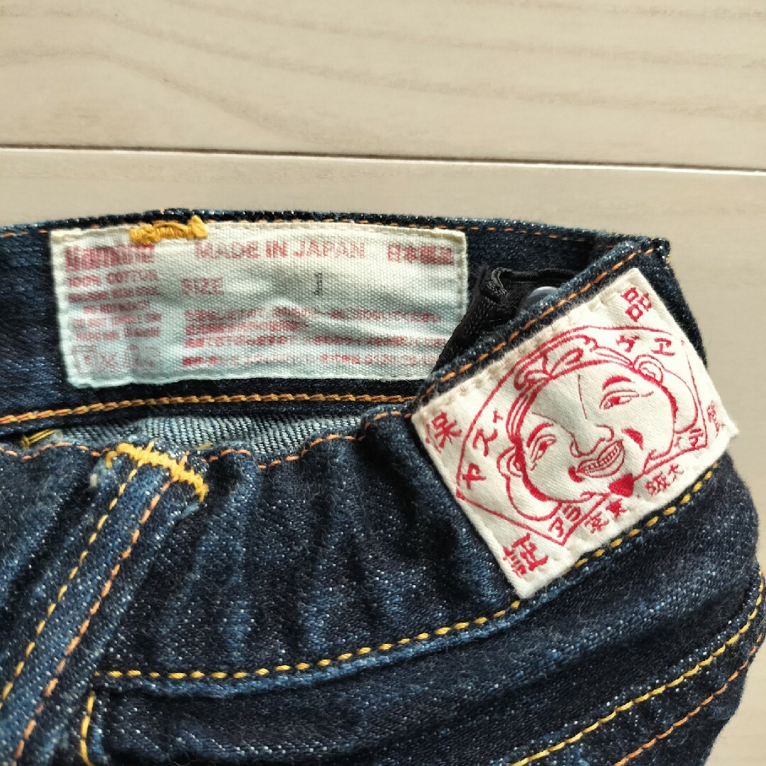 EVISU(エビス)の【美品】EVISU　正規品　キッズ　デニム　サイズ1 カモメ＆スマイル キッズ/ベビー/マタニティのキッズ服男の子用(90cm~)(パンツ/スパッツ)の商品写真